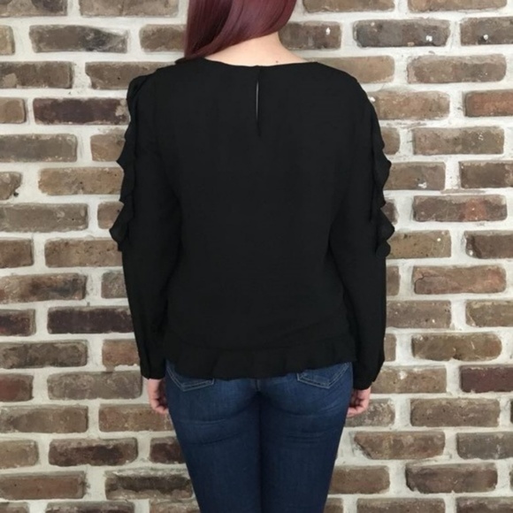 NWT Cynthia Rowley Black Laced Blouse Size Medium - Picture 3 of 8